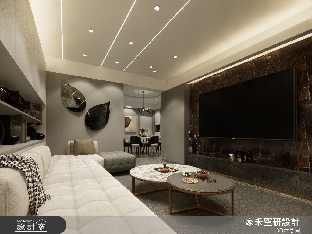 25坪老屋(16~30年)＿現代輕奢風客廳案例圖片＿家禾空研設計＿家禾_09.昆山鹿嘉花園_現代輕奢風格之2