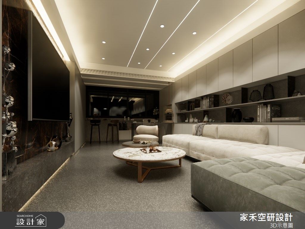 25坪老屋(16~30年)＿現代輕奢風客廳案例圖片＿家禾空研設計＿家禾_09.昆山鹿嘉花園_現代輕奢風格之7