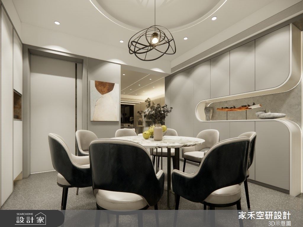25坪老屋(16~30年)＿現代輕奢風餐廳案例圖片＿家禾空研設計＿家禾_09.昆山鹿嘉花園_現代輕奢風格之8