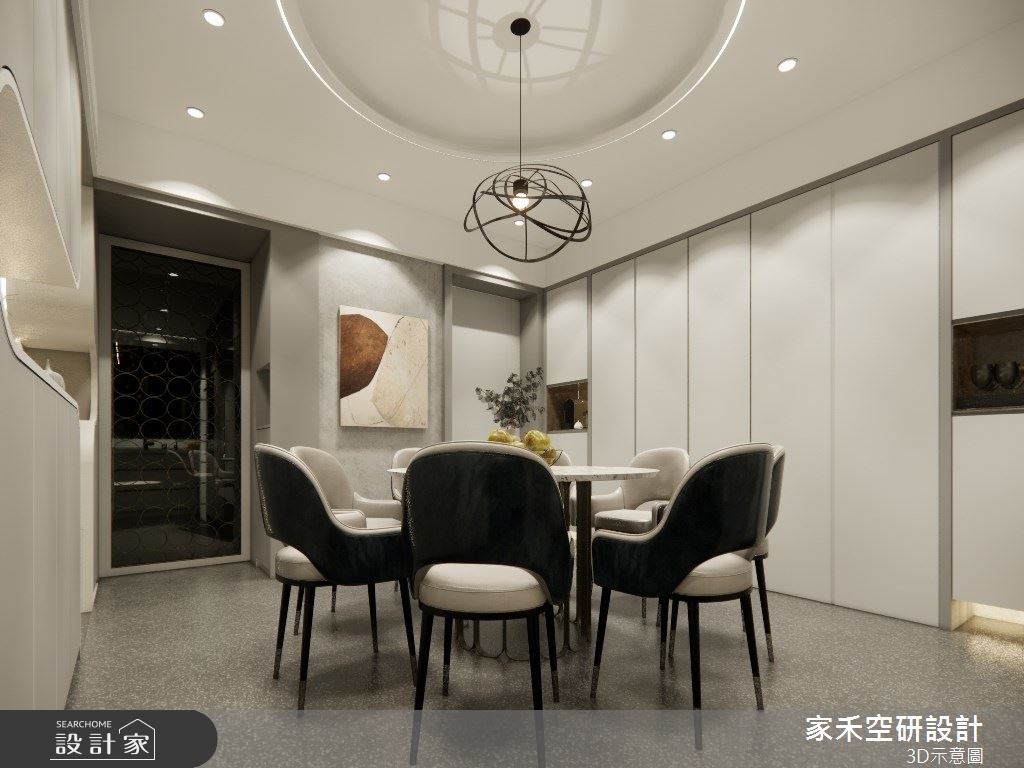 25坪老屋(16~30年)＿現代輕奢風餐廳案例圖片＿家禾空研設計＿家禾_09.昆山鹿嘉花園_現代輕奢風格之9