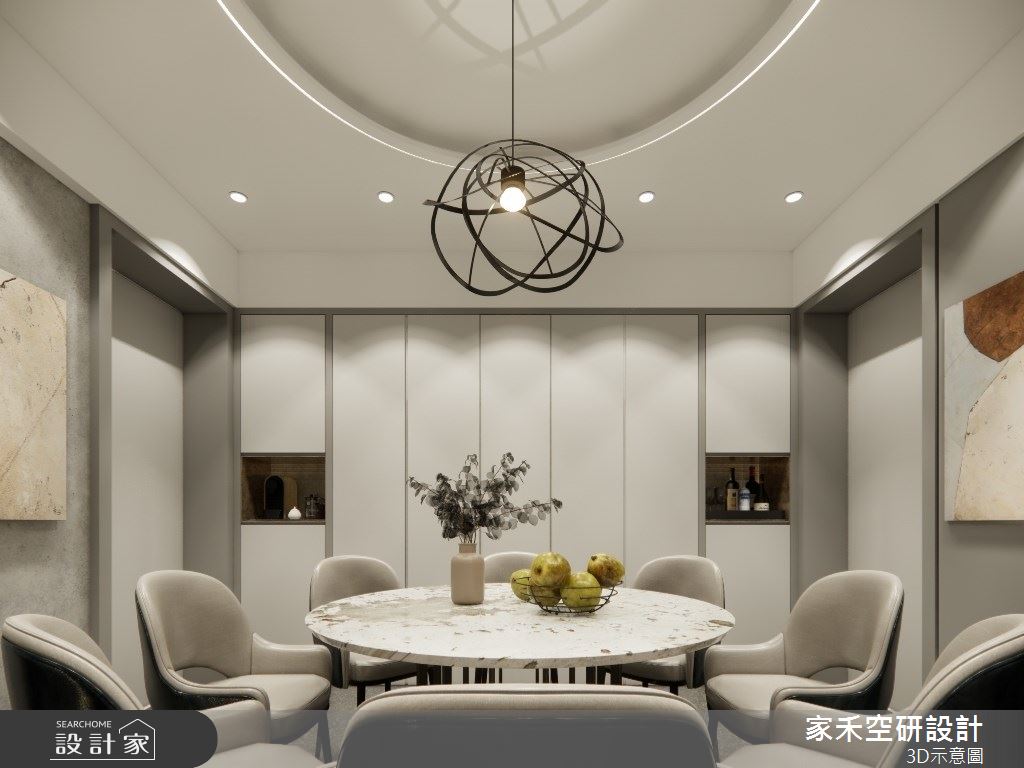 25坪老屋(16~30年)＿現代輕奢風餐廳案例圖片＿家禾空研設計＿家禾_09.昆山鹿嘉花園_現代輕奢風格之10