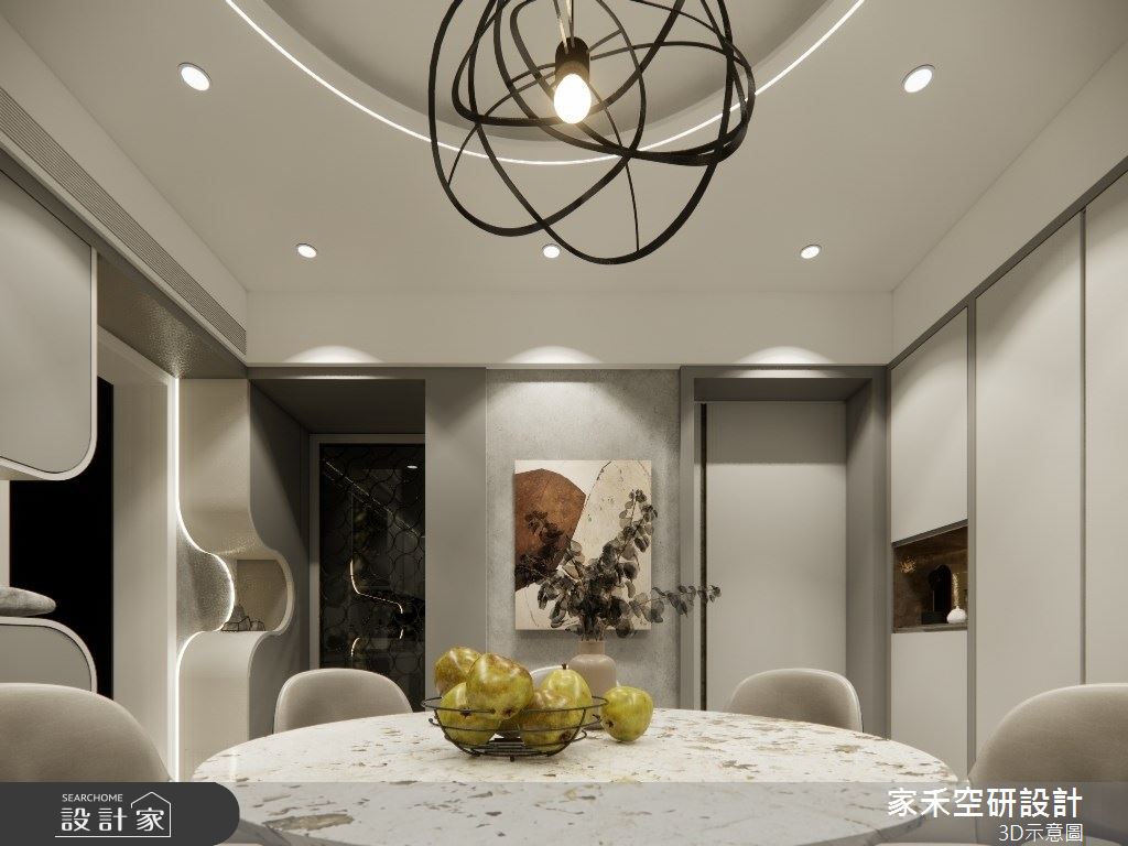 25坪老屋(16~30年)＿現代輕奢風餐廳案例圖片＿家禾空研設計＿家禾_09.昆山鹿嘉花園_現代輕奢風格之11