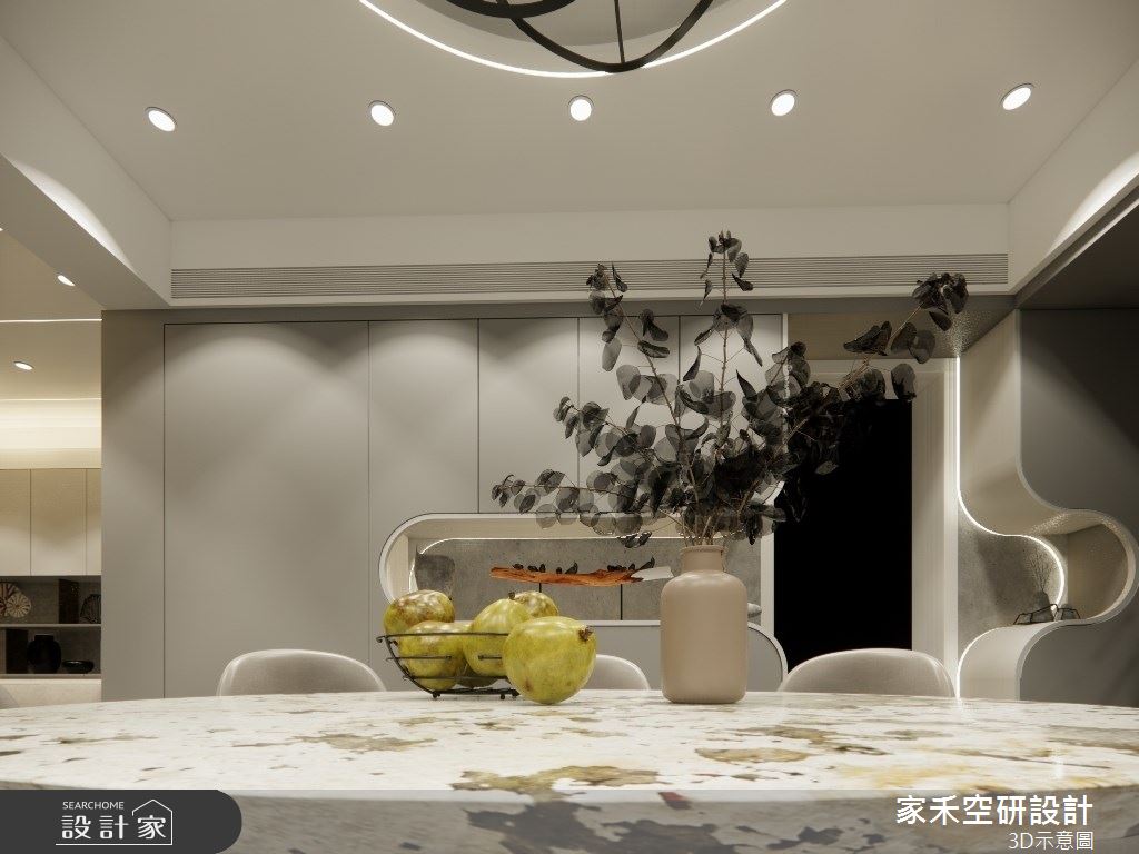 25坪老屋(16~30年)＿現代輕奢風餐廳案例圖片＿家禾空研設計＿家禾_09.昆山鹿嘉花園_現代輕奢風格之12