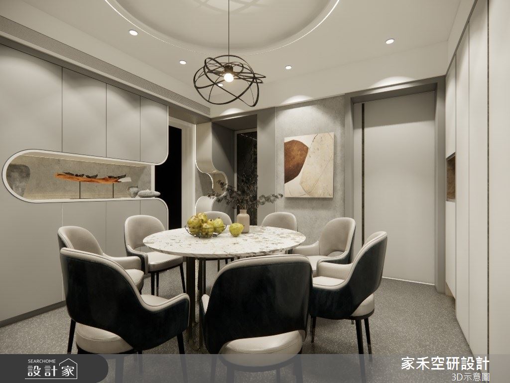 25坪老屋(16~30年)＿現代輕奢風餐廳案例圖片＿家禾空研設計＿家禾_09.昆山鹿嘉花園_現代輕奢風格之13