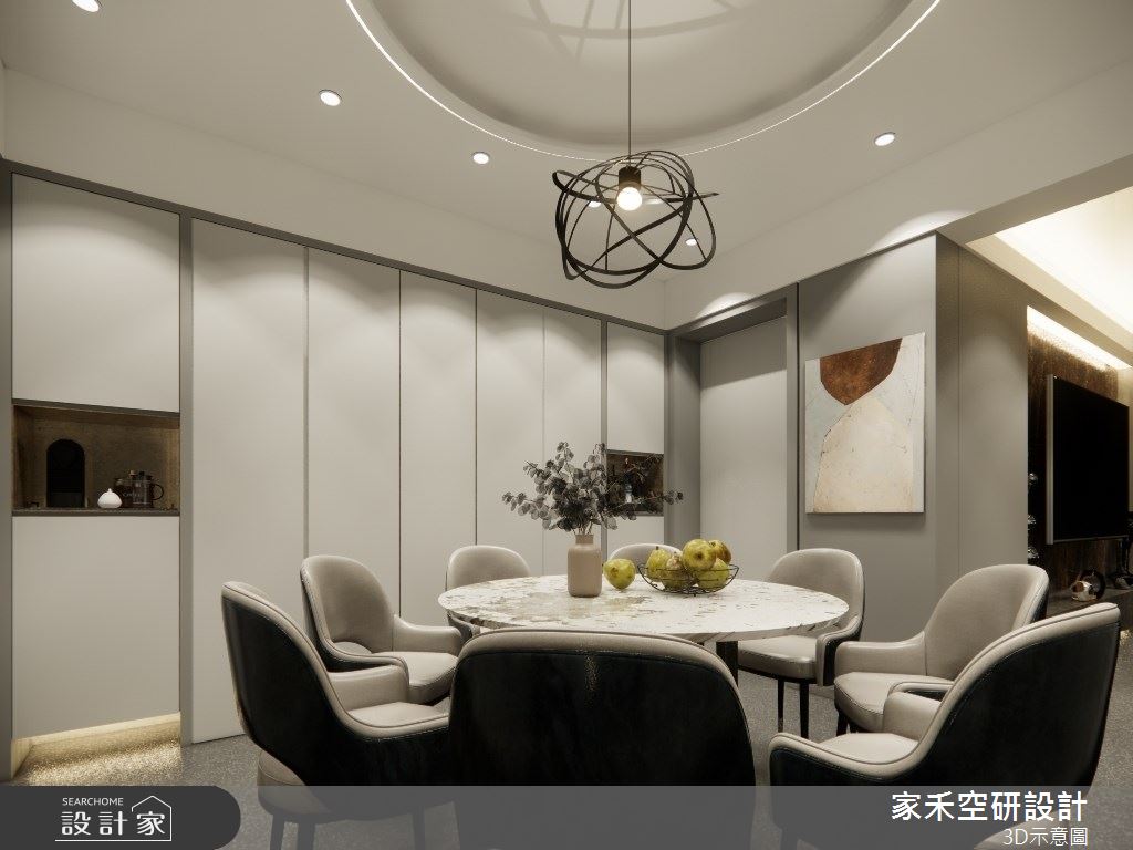 25坪老屋(16~30年)＿現代輕奢風餐廳案例圖片＿家禾空研設計＿家禾_09.昆山鹿嘉花園_現代輕奢風格之15