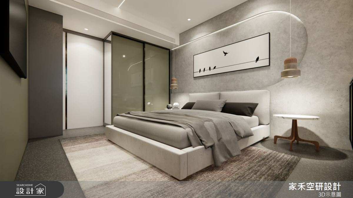 25坪老屋(16~30年)＿現代輕奢風臥室案例圖片＿家禾空研設計＿家禾_09.昆山鹿嘉花園_現代輕奢風格之24