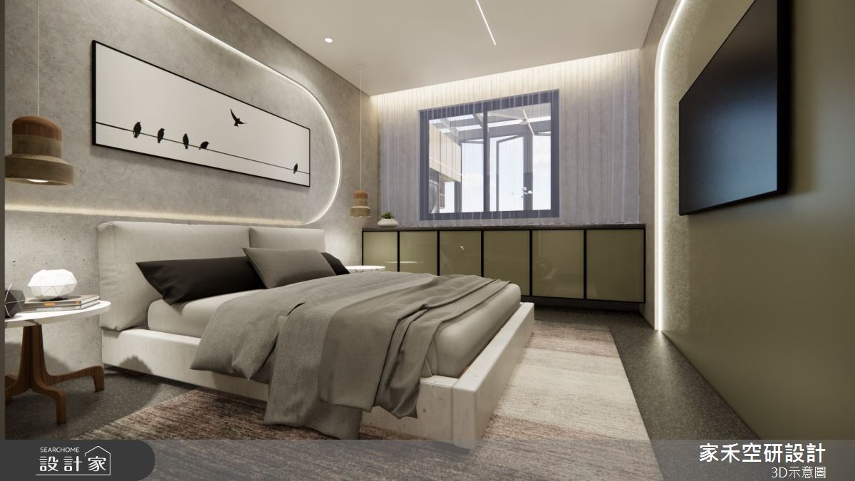 25坪老屋(16~30年)＿現代輕奢風臥室案例圖片＿家禾空研設計＿家禾_09.昆山鹿嘉花園_現代輕奢風格之27