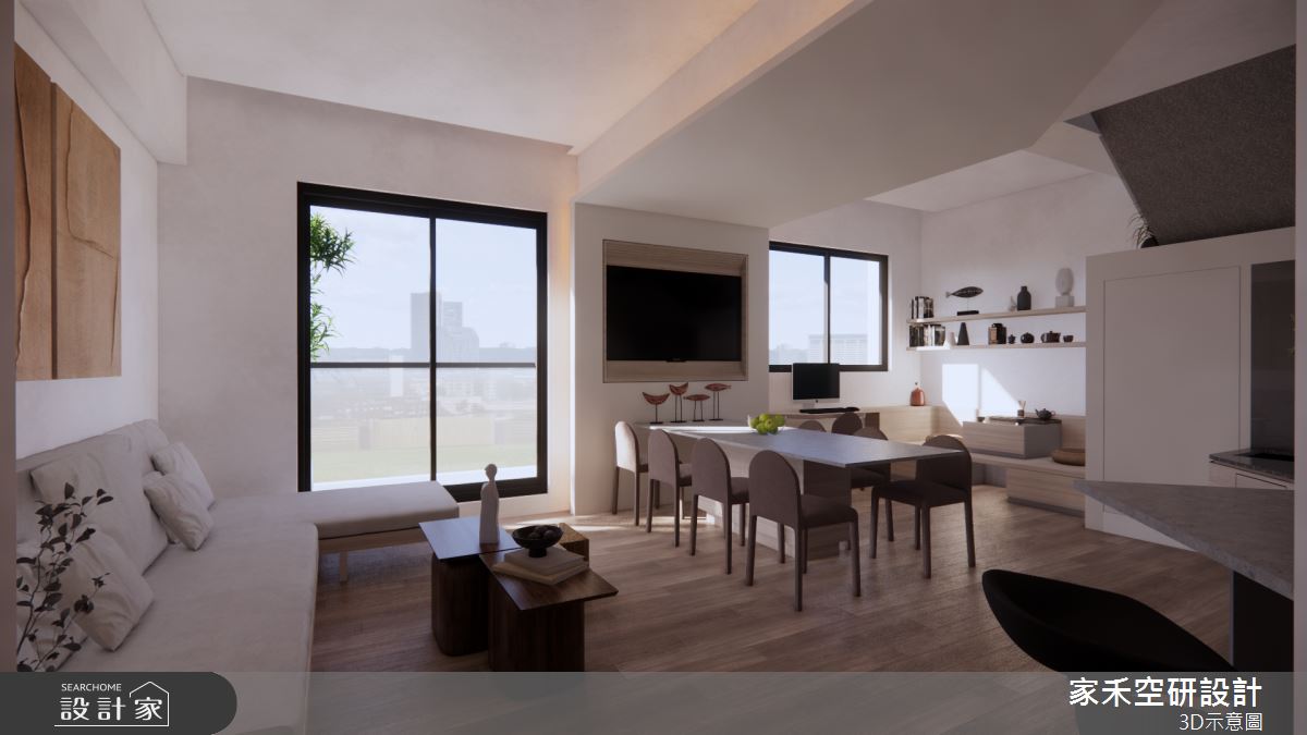 36坪新成屋(5年以下)＿現代風客廳餐廳書房案例圖片＿家禾空研設計＿家禾_11之4