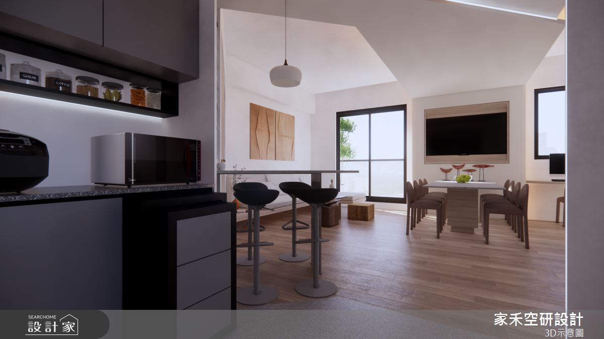36坪新成屋(5年以下)＿現代風客廳餐廳廚房吧檯中島案例圖片＿家禾空研設計＿家禾_11之13