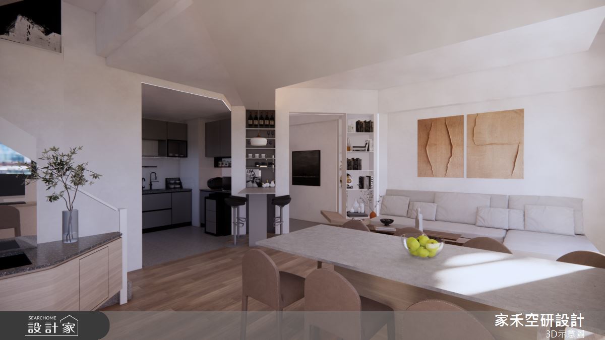 36坪新成屋(5年以下)＿現代風客廳餐廳廚房吧檯中島案例圖片＿家禾空研設計＿家禾_11之15