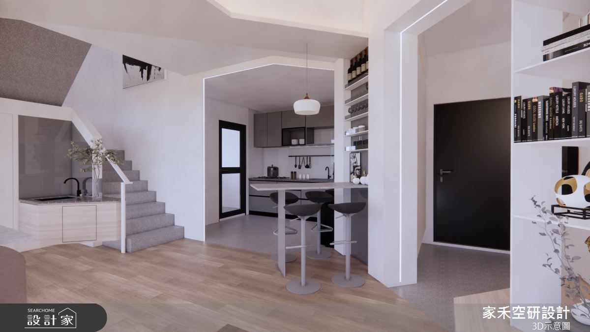 36坪新成屋(5年以下)＿現代風玄關廚房吧檯樓梯中島案例圖片＿家禾空研設計＿家禾_11之22
