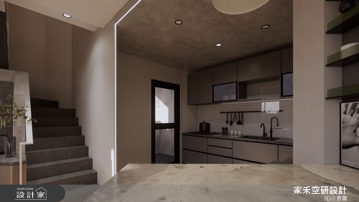 36坪新成屋(5年以下)＿現代風廚房吧檯樓梯中島案例圖片＿家禾空研設計＿家禾_11之23