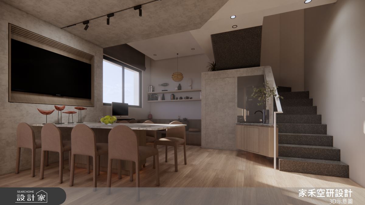 36坪新成屋(5年以下)＿現代風餐廳書房樓梯案例圖片＿家禾空研設計＿家禾_11之26