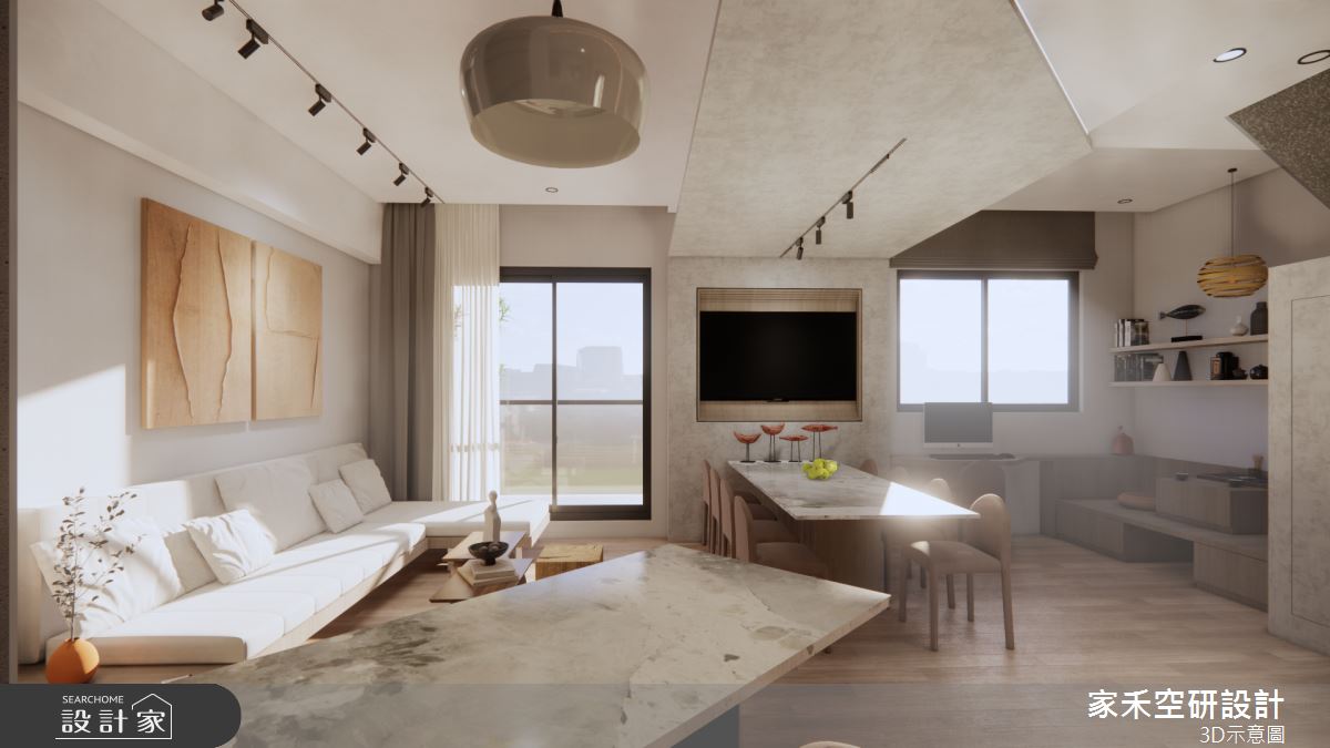 36坪新成屋(5年以下)＿現代風客廳餐廳吧檯書房中島案例圖片＿家禾空研設計＿家禾_11之29