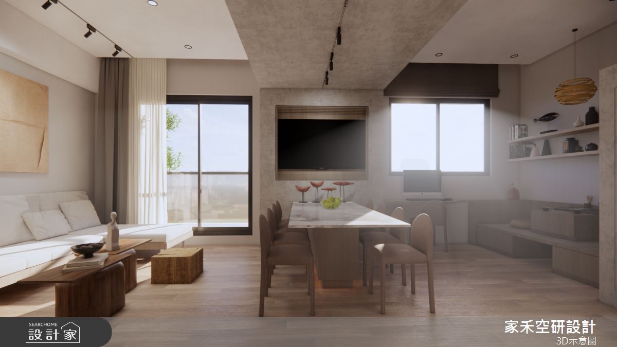 36坪新成屋(5年以下)＿現代風客廳餐廳書房案例圖片＿家禾空研設計＿家禾_11之30