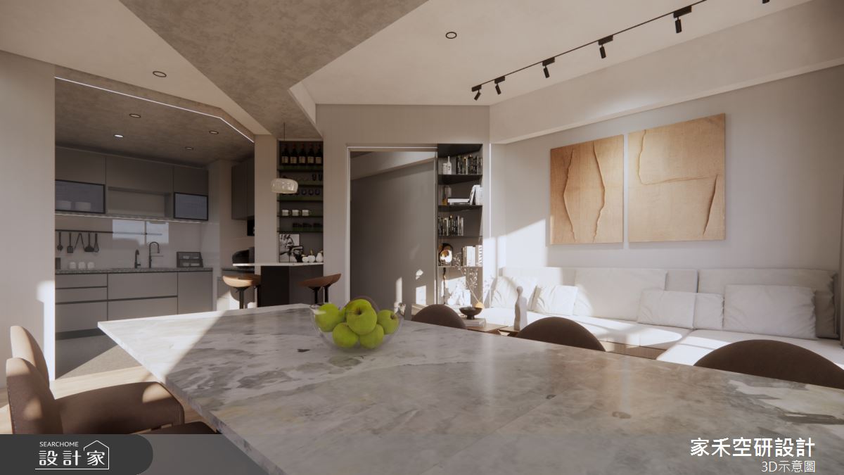 36坪新成屋(5年以下)＿現代風客廳餐廳廚房吧檯中島案例圖片＿家禾空研設計＿家禾_11之33