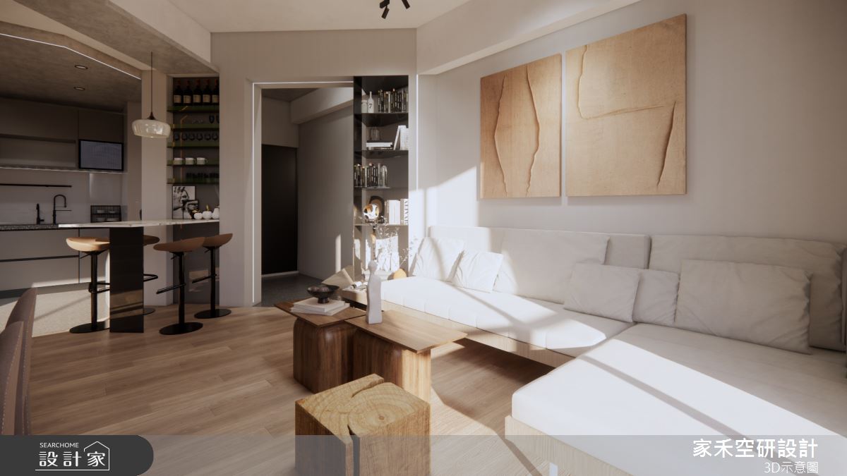 36坪新成屋(5年以下)＿現代風玄關客廳吧檯中島案例圖片＿家禾空研設計＿家禾_11之10