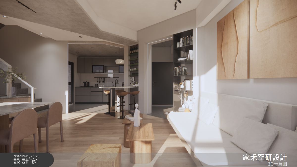 36坪新成屋(5年以下)＿現代風客廳餐廳廚房吧檯中島案例圖片＿家禾空研設計＿家禾_11之11