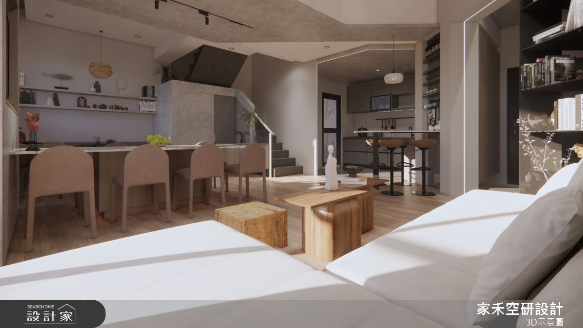 36坪新成屋(5年以下)＿現代風客廳餐廳廚房吧檯中島案例圖片＿家禾空研設計＿家禾_11之12