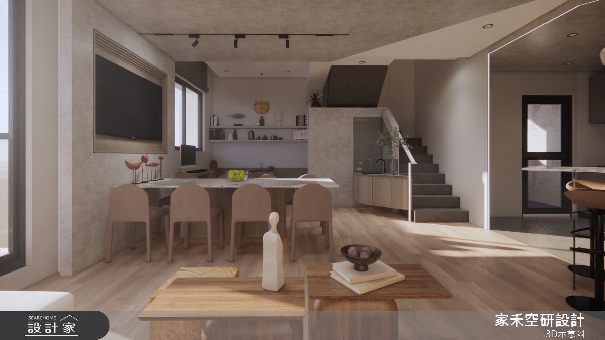 36坪新成屋(5年以下)＿現代風客廳餐廳書房樓梯案例圖片＿家禾空研設計＿家禾_11之20