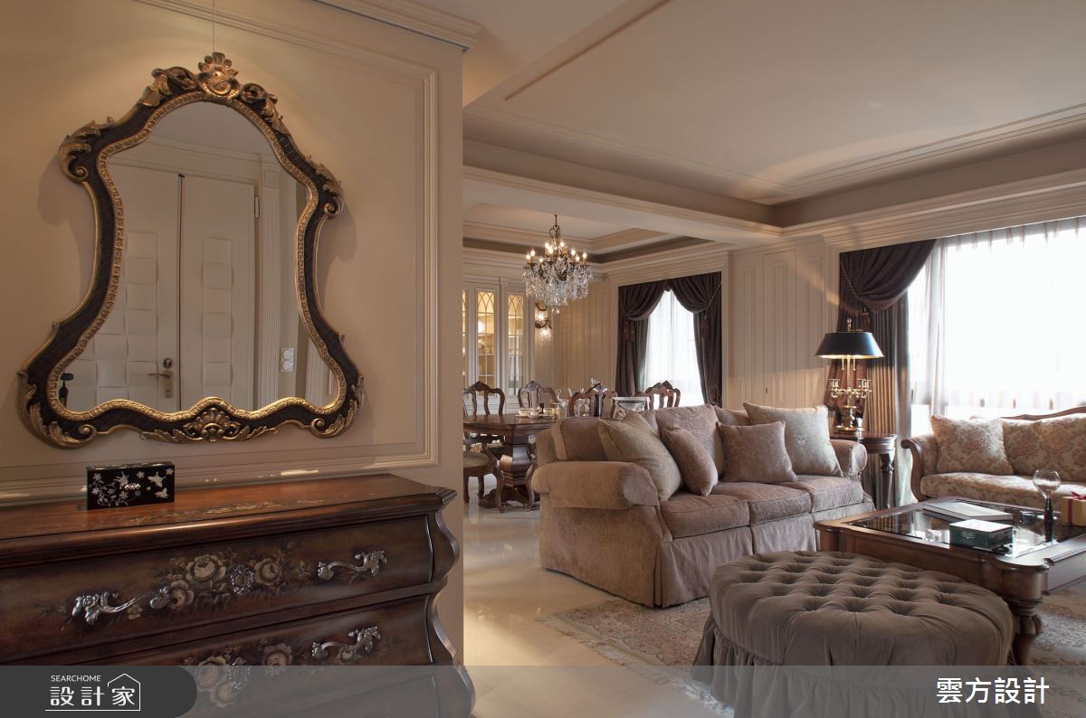 60坪毛胚屋＿新古典玄關客廳案例圖片＿雲方設計＿雲方_磅礡大器奢華古典之2