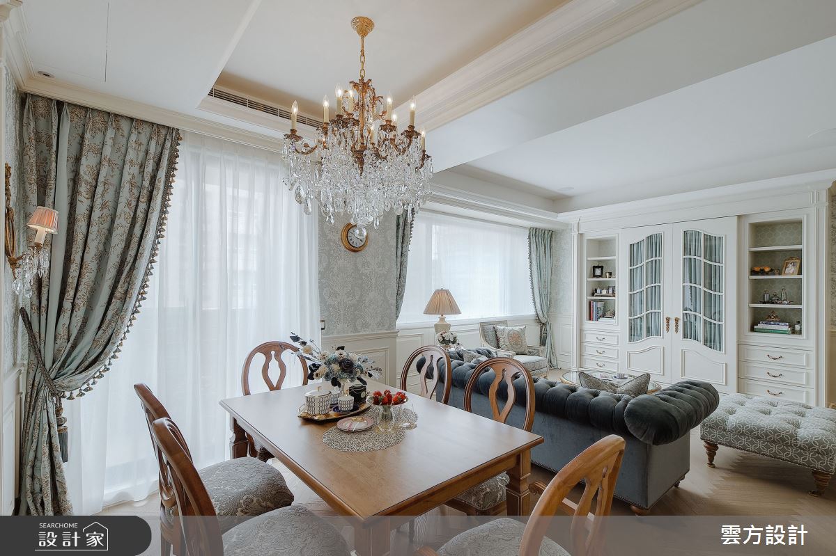 37坪中古屋(5~15年)＿新古典客廳餐廳案例圖片＿雲方設計＿雲方_精緻悅目法式奢華之16