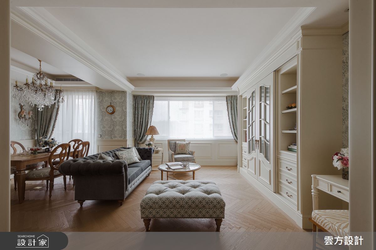 37坪中古屋(5~15年)＿新古典客廳餐廳案例圖片＿雲方設計＿雲方_精緻悅目法式奢華之6