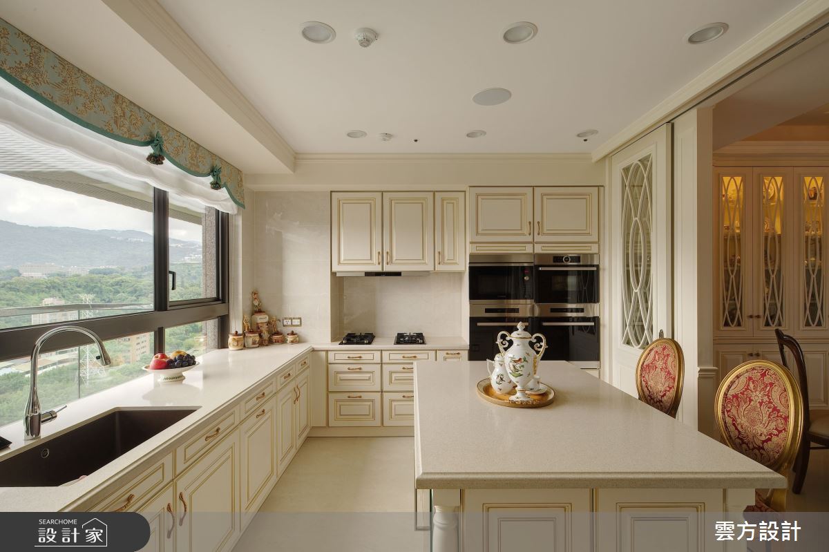 65坪毛胚屋＿新古典廚房中島案例圖片＿雲方設計＿雲方_日光徐徐朗誦法式之26