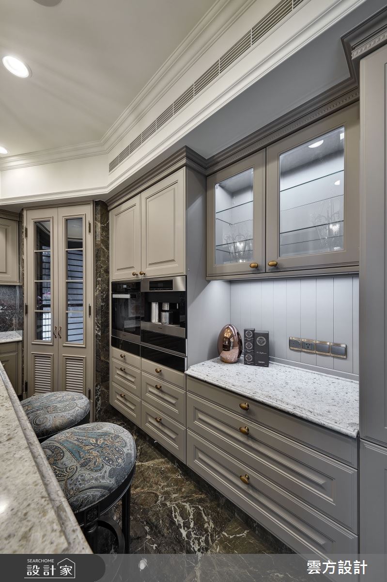 100坪毛胚屋＿新古典廚房中島案例圖片＿雲方設計＿雲方_藝術典藏奢華氣韻之24