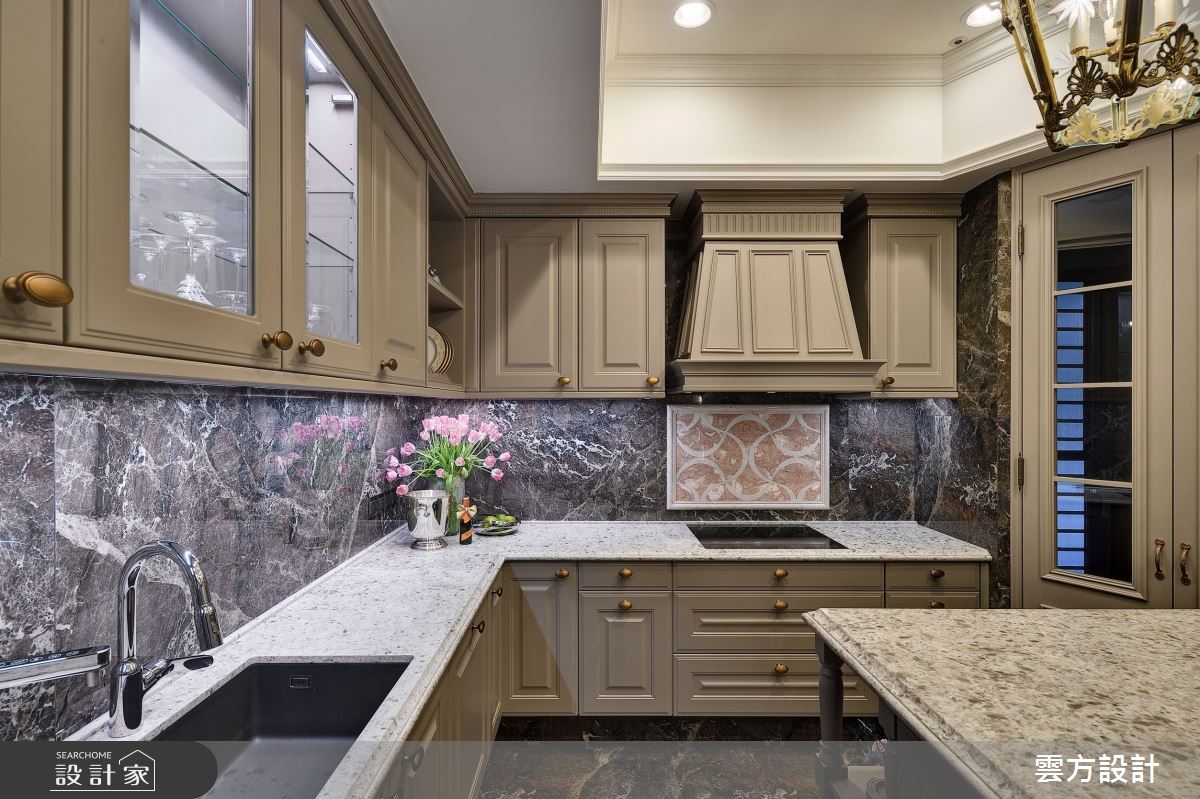 100坪毛胚屋＿新古典廚房中島案例圖片＿雲方設計＿雲方_藝術典藏奢華氣韻之26