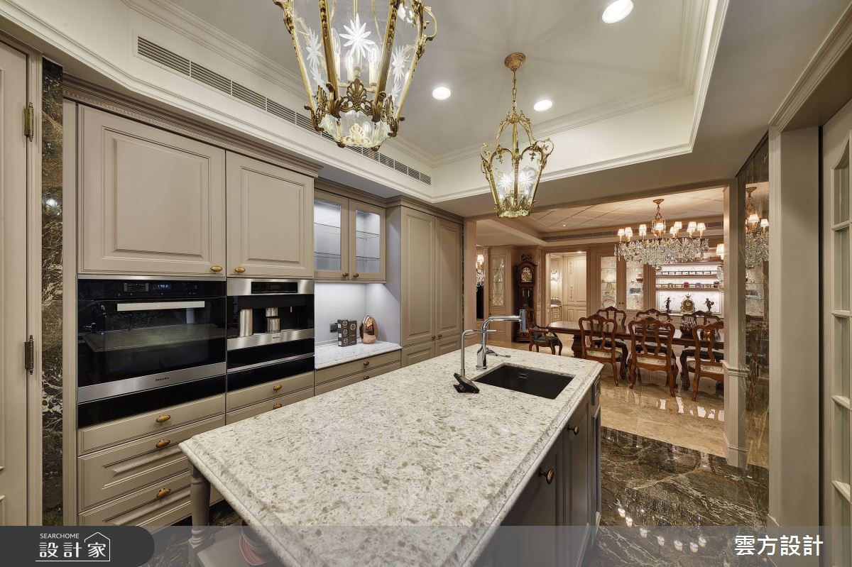 100坪毛胚屋＿新古典廚房中島案例圖片＿雲方設計＿雲方_藝術典藏奢華氣韻之23
