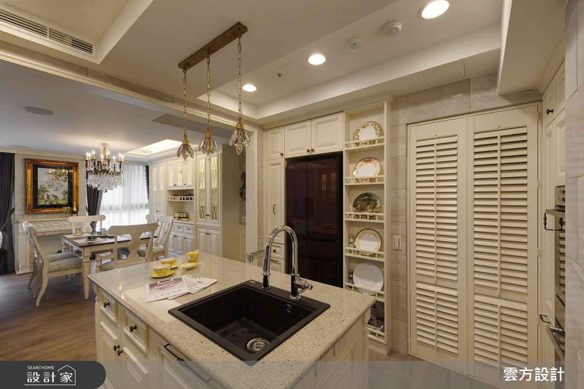 30坪新成屋(5年以下)＿新古典餐廳廚房中島案例圖片＿雲方設計＿雲方_美學主張精緻新古典之10