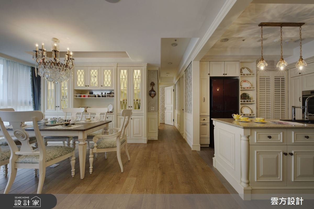 30坪新成屋(5年以下)＿新古典餐廳廚房中島案例圖片＿雲方設計＿雲方_美學主張精緻新古典之8