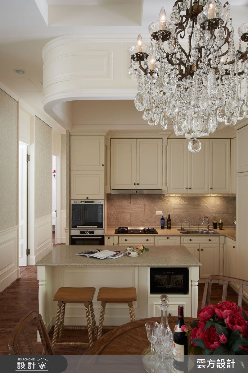 37坪中古屋(5~15年)＿新古典餐廳廚房中島案例圖片＿雲方設計＿雲方_浪漫情懷美式古典之8