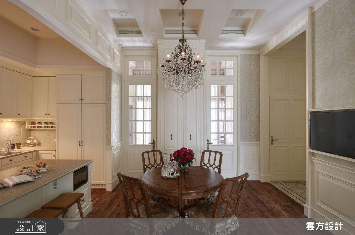 37坪中古屋(5~15年)＿新古典餐廳廚房中島案例圖片＿雲方設計＿雲方_浪漫情懷美式古典之10