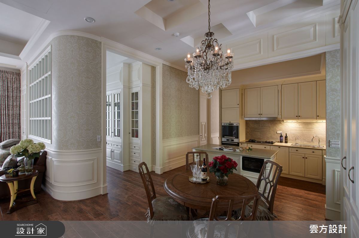 37坪中古屋(5~15年)＿新古典餐廳廚房中島案例圖片＿雲方設計＿雲方_浪漫情懷美式古典之11
