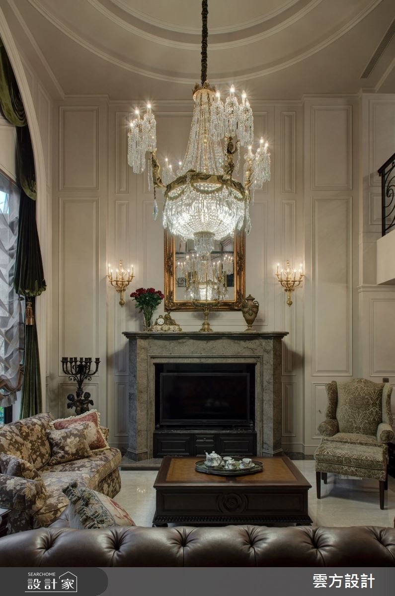 100坪毛胚屋＿新古典客廳案例圖片＿雲方設計＿雲方_歐式樓中樓時尚奢華之3