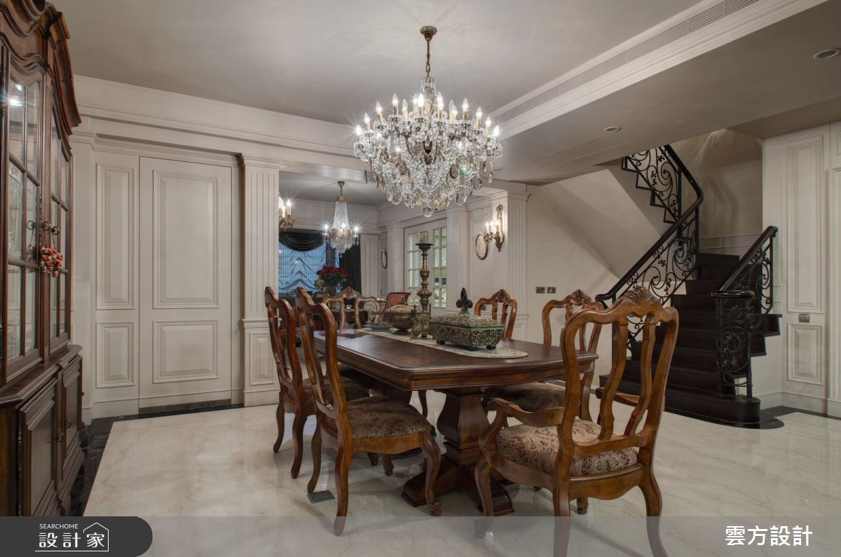 100坪毛胚屋＿新古典餐廳樓梯案例圖片＿雲方設計＿雲方_歐式樓中樓時尚奢華之9