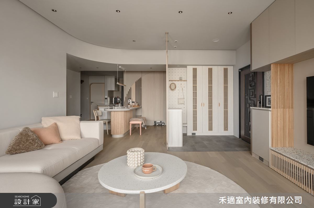 32坪中古屋(5~15年)＿現代風玄關客廳餐廳中島案例圖片＿禾適室內裝修有限公司＿禾適_14之7