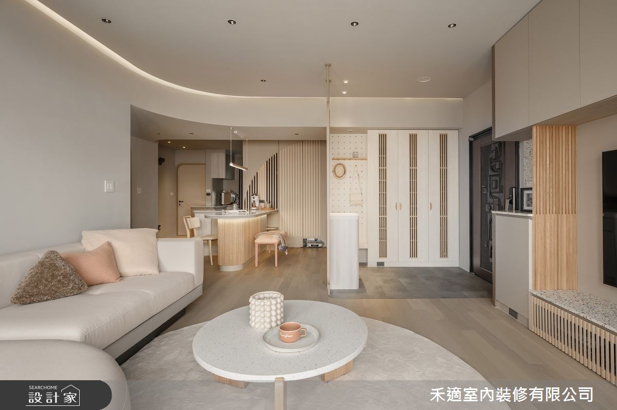 32坪中古屋(5~15年)＿現代風玄關客廳餐廳中島案例圖片＿禾適室內裝修有限公司＿禾適_14之8