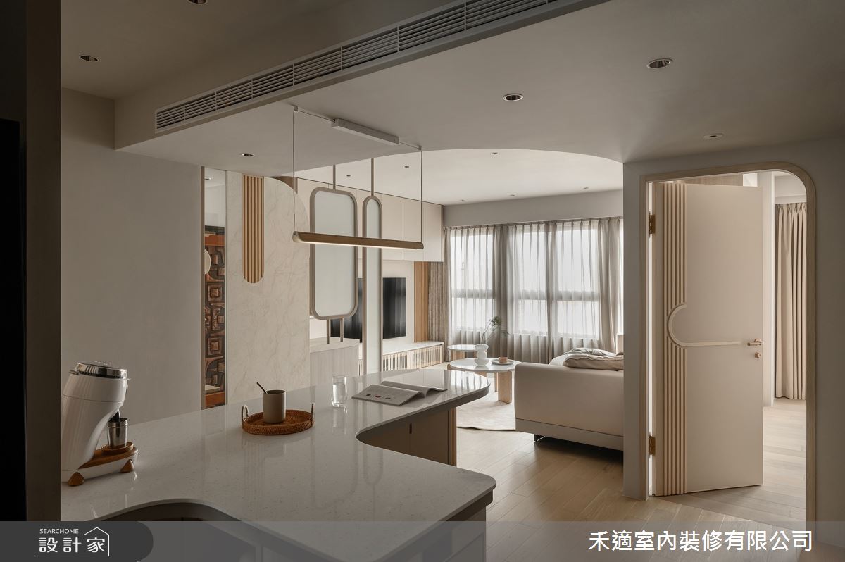 32坪中古屋(5~15年)＿現代風客廳餐廳中島案例圖片＿禾適室內裝修有限公司＿禾適_14之14