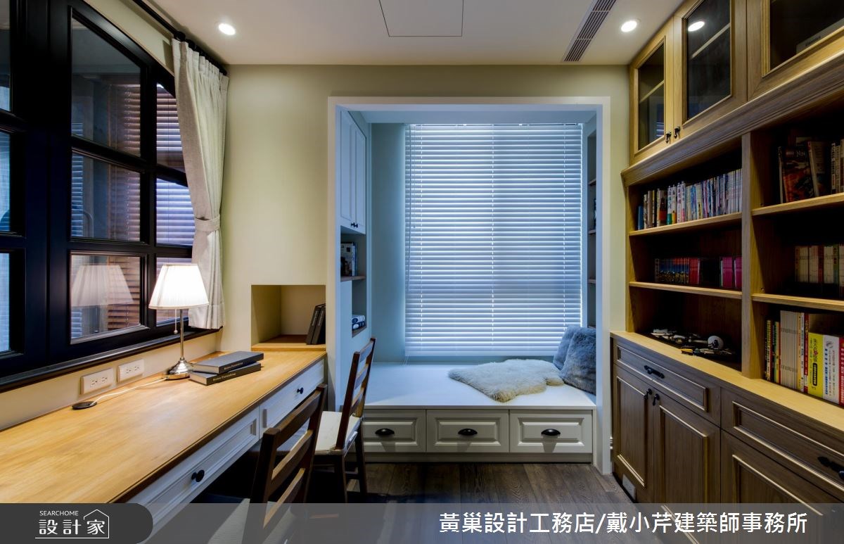 40坪預售屋＿美式風書房臥榻案例圖片＿黃巢設計工務店/戴小芹建築師事務所＿黃巢_40之16