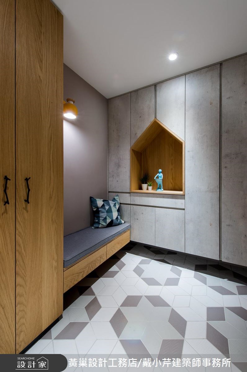 45坪新成屋(5年以下)＿北歐風玄關臥榻案例圖片＿黃巢設計工務店/戴小芹建築師事務所＿黃巢_46之3757