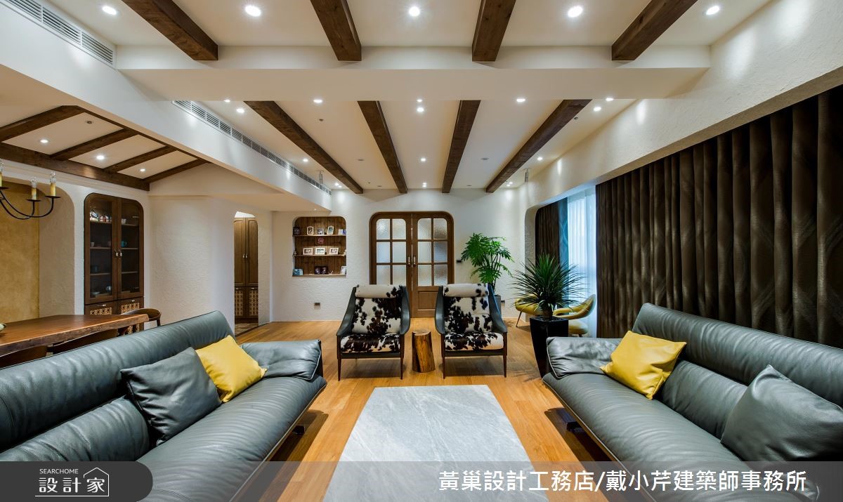 55坪新成屋(5年以下)＿鄉村風客廳案例圖片＿黃巢設計工務店/戴小芹建築師事務所＿黃巢_47之16