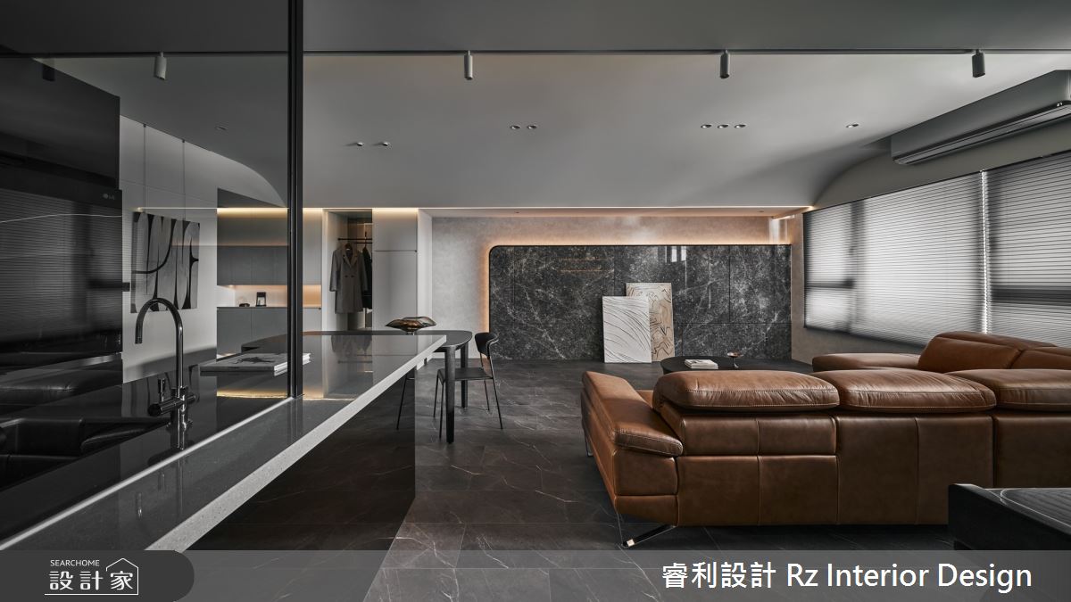 30坪新古屋(10年以下)＿混搭風客廳餐廳中島案例圖片＿睿利設計＿睿利_20.星殞之間之9