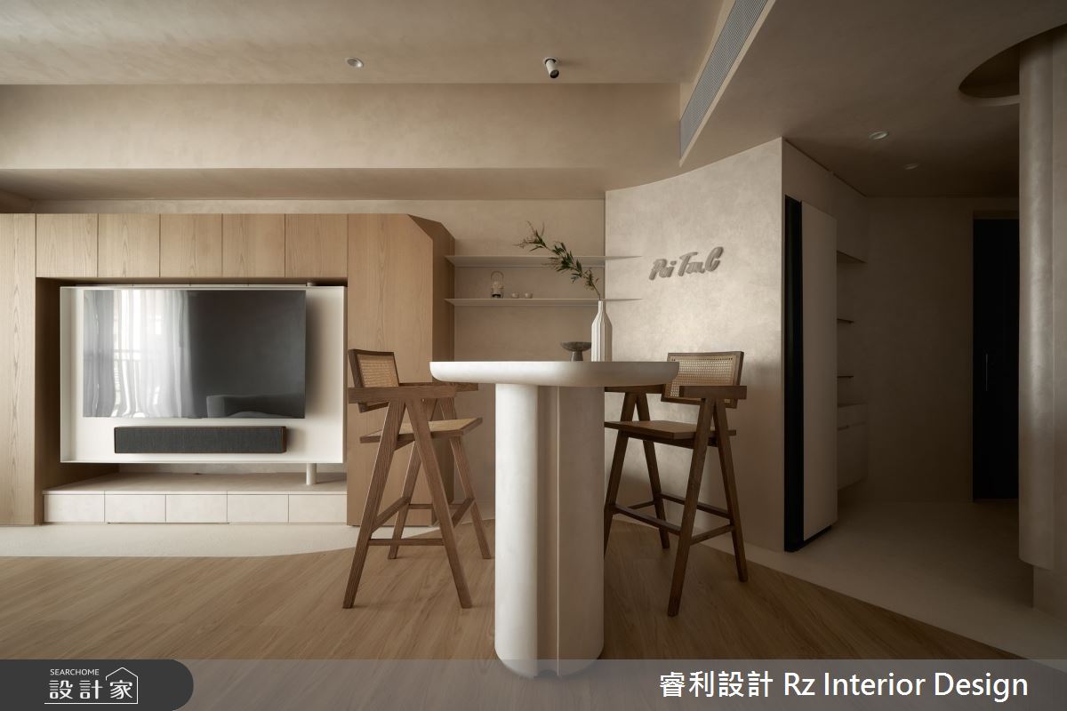 24坪新成屋(5年以下)＿侘寂風客廳餐廳中島案例圖片＿睿利設計＿睿利_28.夕雲裡的A330之7