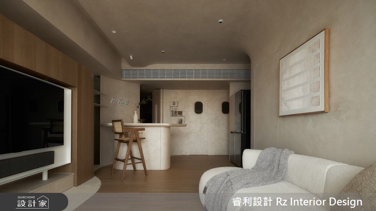 24坪新成屋(5年以下)＿侘寂風客廳餐廳中島案例圖片＿睿利設計＿睿利_28.夕雲裡的A330之21