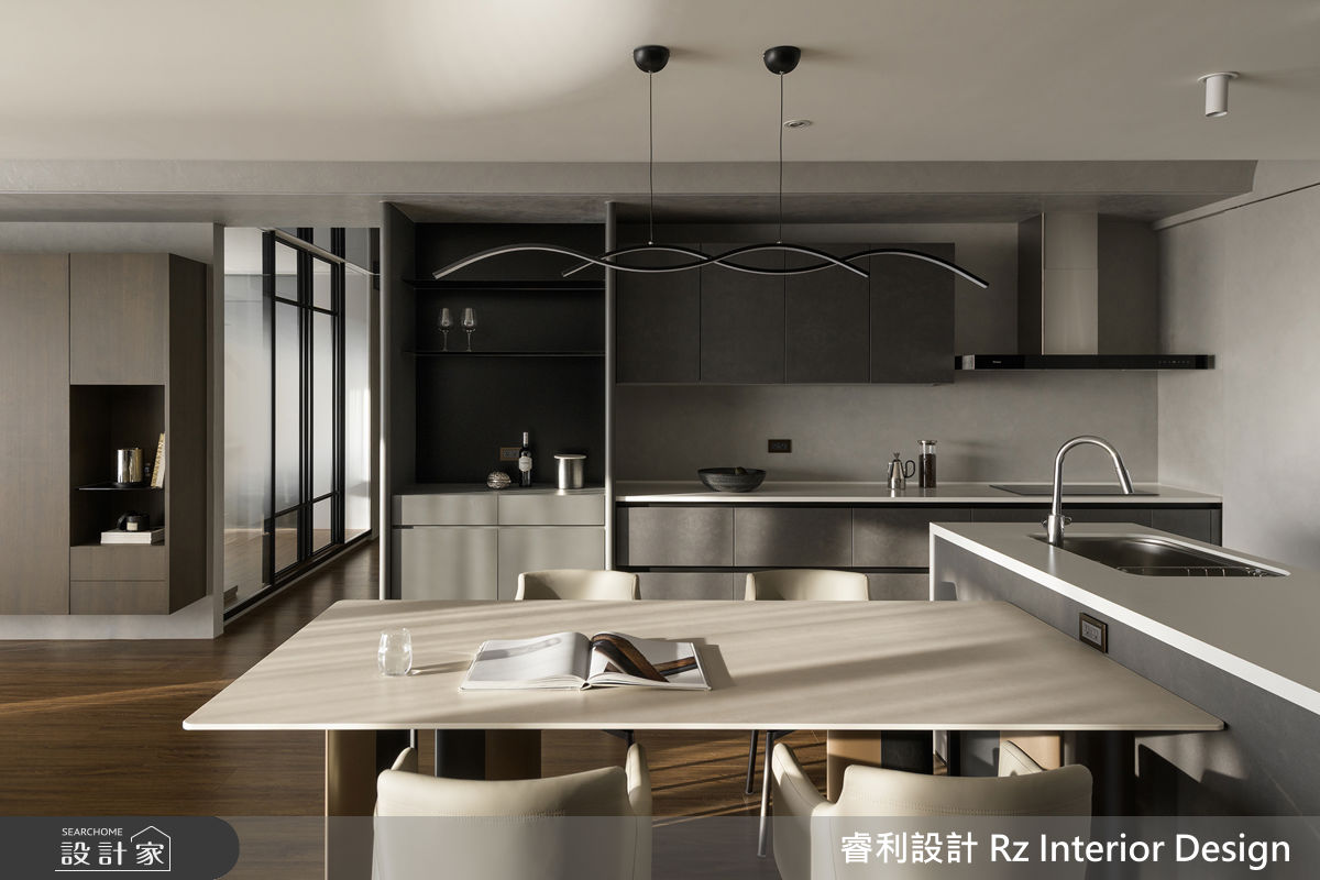 39坪新成屋(5年以下)＿現代風餐廳廚房中島案例圖片＿睿利設計＿睿利_35.暖陽的佇留之12