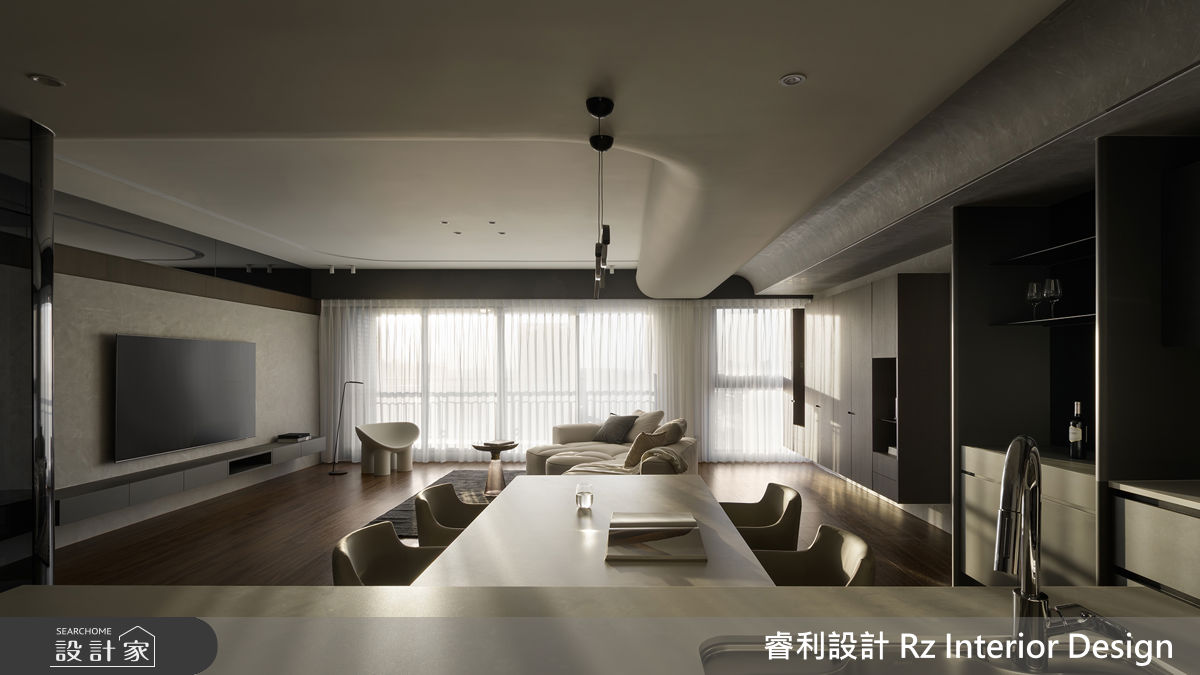 39坪新成屋(5年以下)＿現代風客廳餐廳中島案例圖片＿睿利設計＿睿利_35.暖陽的佇留之13