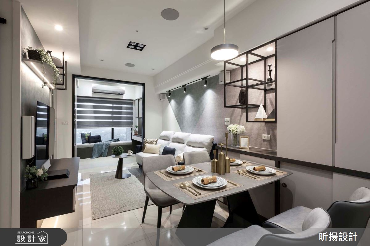 16坪新成屋(5年以下)＿現代風客廳餐廳臥榻案例圖片＿昕揚室內裝修設計有限公司＿昕揚_愜意‧時光之16